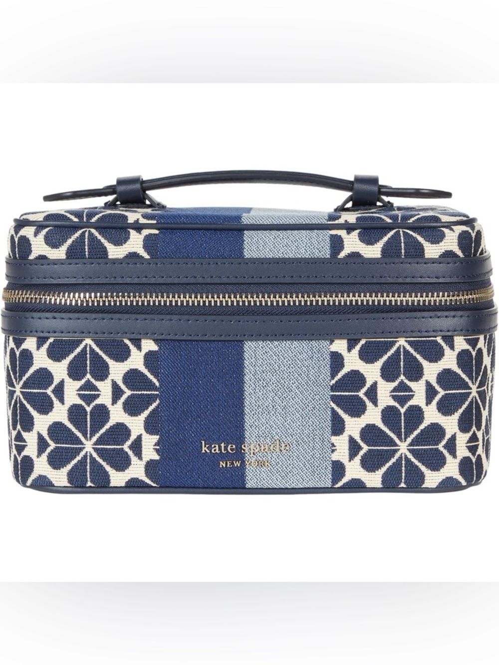 Kate Spade Flower Jacquard Stripe Vanity Kit